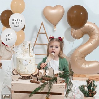 Caramen,set bóng bay trắng sữa  32 inch  số màng nhôm ,PHỤ KIỆN DECOR SỰ KIỆN TRANG TRÍ SINH NHẬT