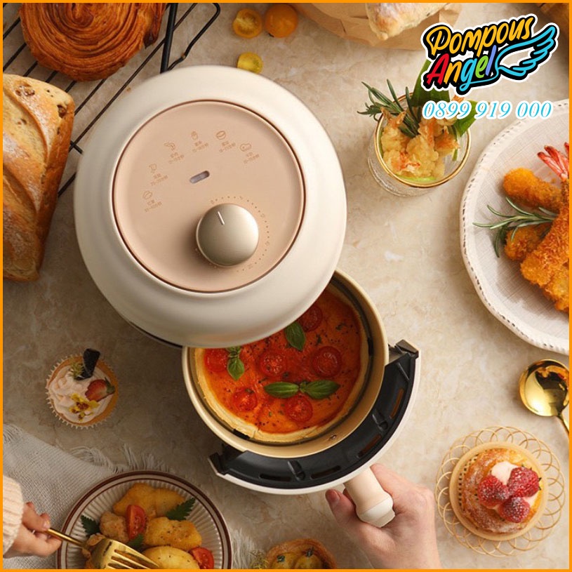 Nồi chiên không dầu mini BEAR QZG-E09F5 dung tích 2L màu trắng kem bảo hành 12 tháng