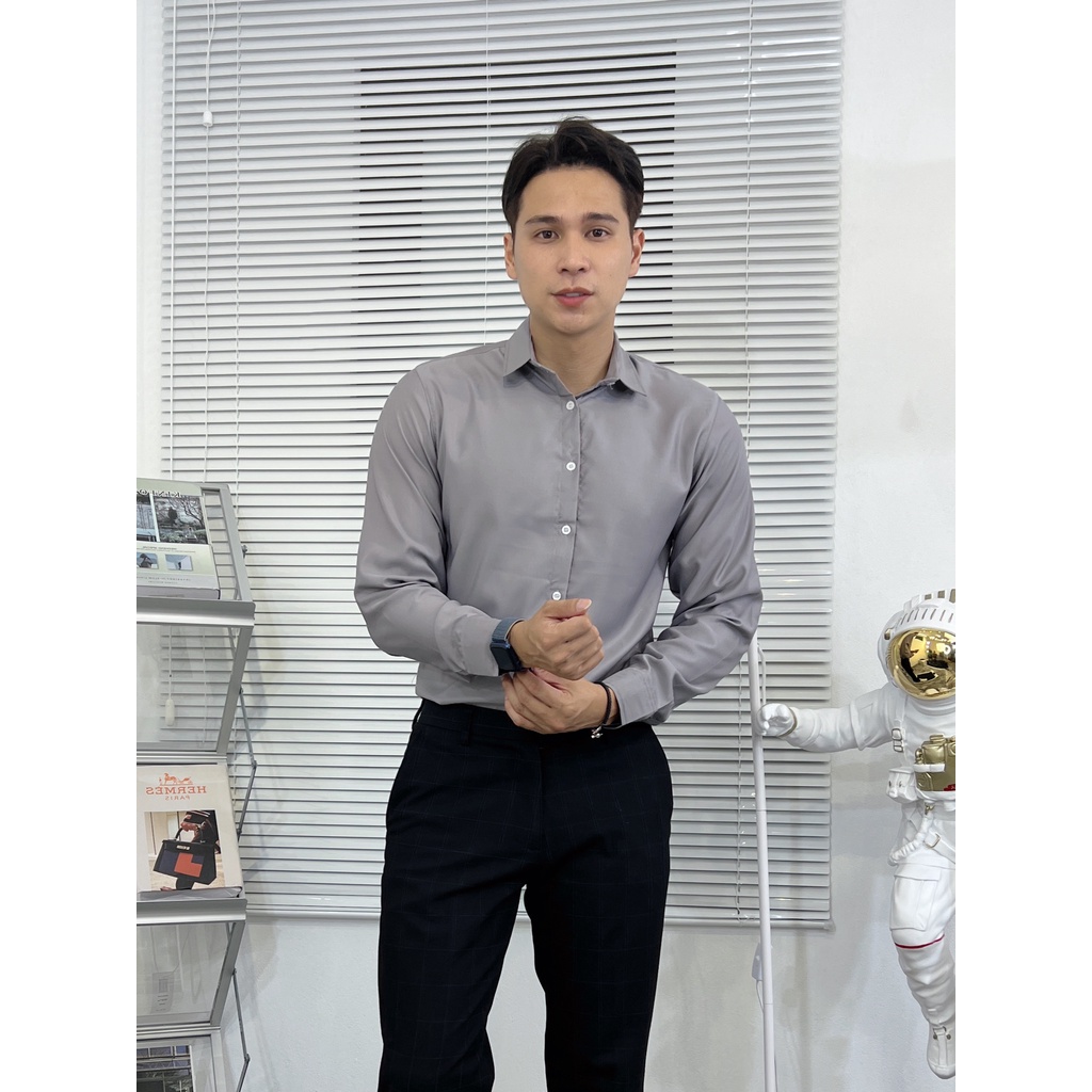 Áo Sơ Mi Trơn Màu Đen Xanh Dương, Đỏ, Xám, Dành Cho Nữ Và Nam Siêu Sale Hot Nhất Minh.Tri.Fashion Mới Ra Trong Năm Nay