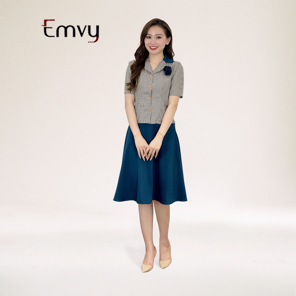 Bộ vest nữ công sở  set vest chân váy chất liệu Xước Hàn, và chéo ý cao cấp Emvy Fashsion S96