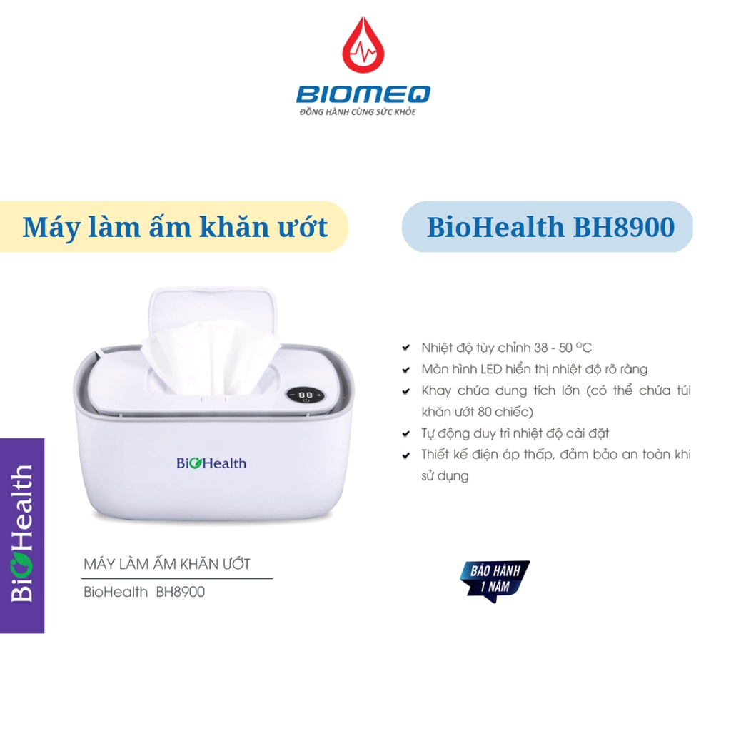 Máy làm ấm khăn ướt BioHealth BH8900 ủ ấm tới 80 khăn ướt tiện lợi nhỏ gọn, màu sắc thiết kế sang trọng