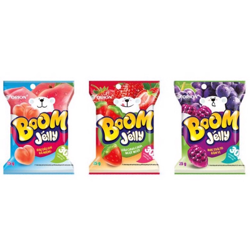 Kẹo Dẻo Orion Boom Đủ 4 Vị : Dâu - Xoài - Đào - Nho / Cam Kết Date Cao Và Chính Hãng 100%