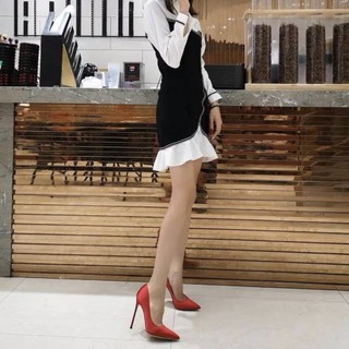 Giày mũi nhọn satin 9cm