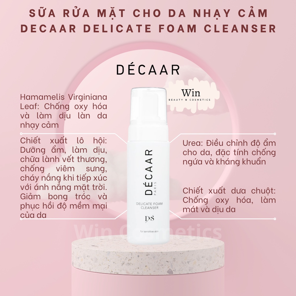 [Hàng công ty] Sữa rửa mặt Decaar Delicate Foam Cleanser 190ml