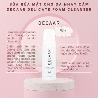 Sữa rửa mặt Decaar Delicate Foam Cleanser 190ml