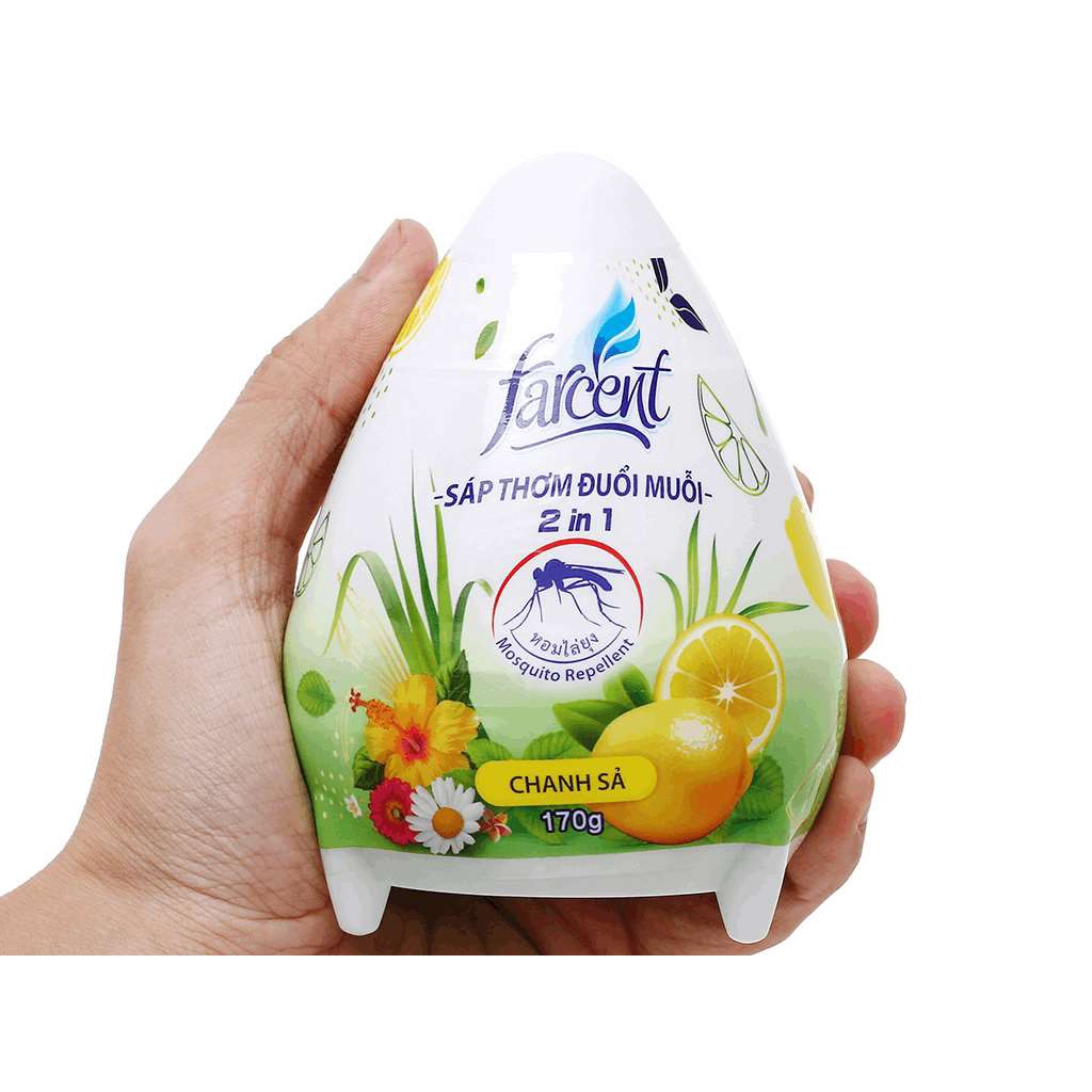 Sáp thơm,đuổi muỗi hình trứng hương chanh sả, 170g/hộp