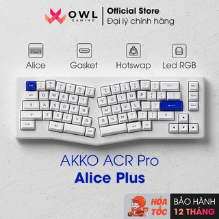 Bàn phím AKKO ACR Pro Alice Plus (Spray Painted White / RGB / Hotswap / AKKO CS Crystal / Gasket Mount)