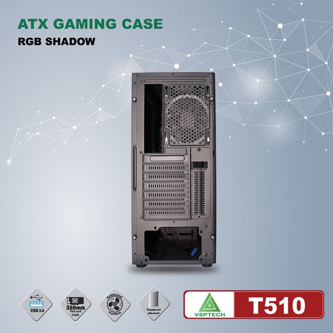 Vỏ máy tính Case VSP T510 [ĐEN] không kèm FAN (ATX/Micro ATX) - Chính hãng phân phối | BigBuy360 - bigbuy360.vn