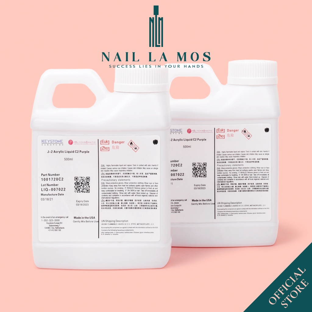 Dung dịch tím Keystone chính hãng nhập khẩu từ Mỹ - Nước đắp bột nặn hoa nail mùi thơm nhẹ, không gắt loại 500ml