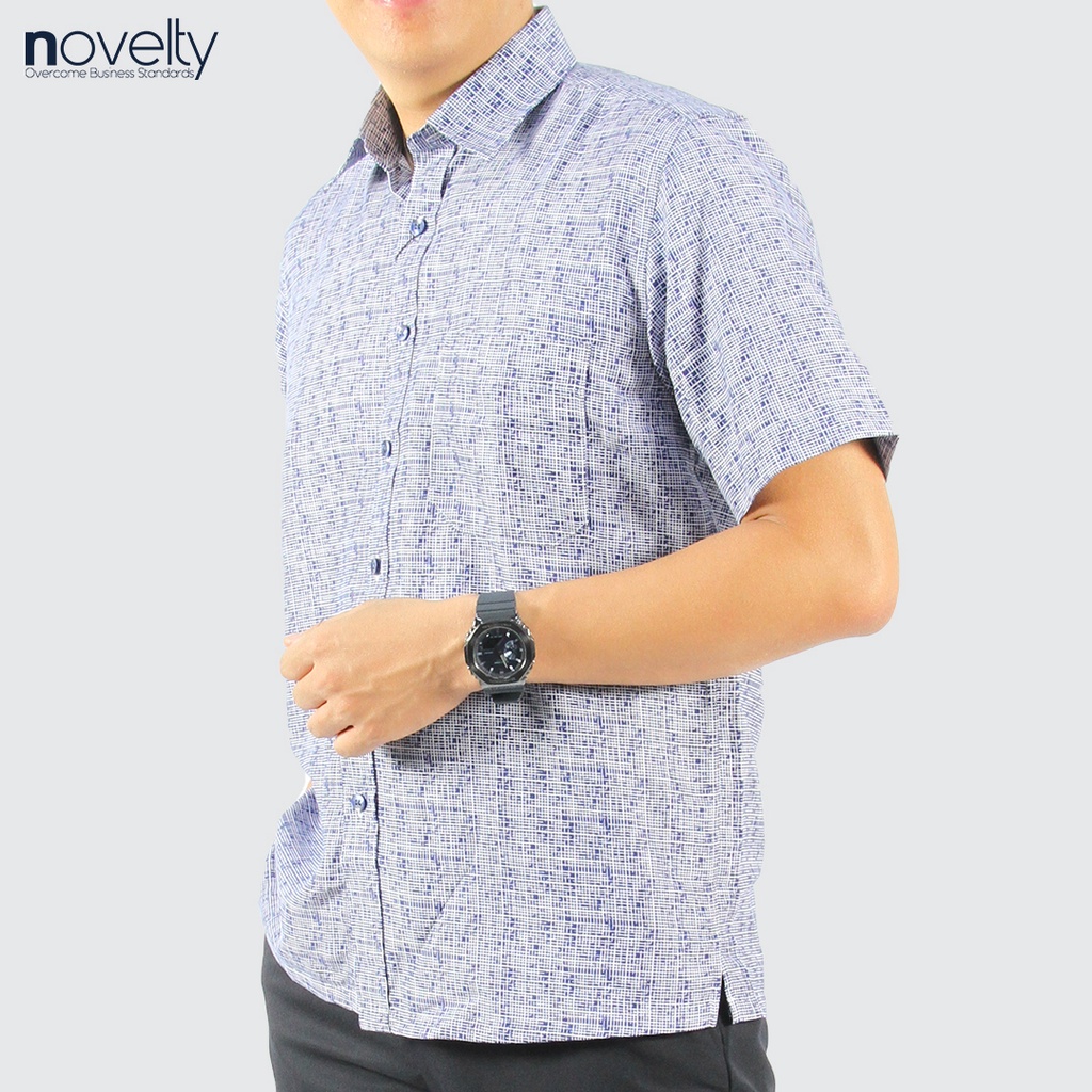 Áo sơ mi nam ngắn tay Novelty Casual hoa văn NSMMINMSPB230172N