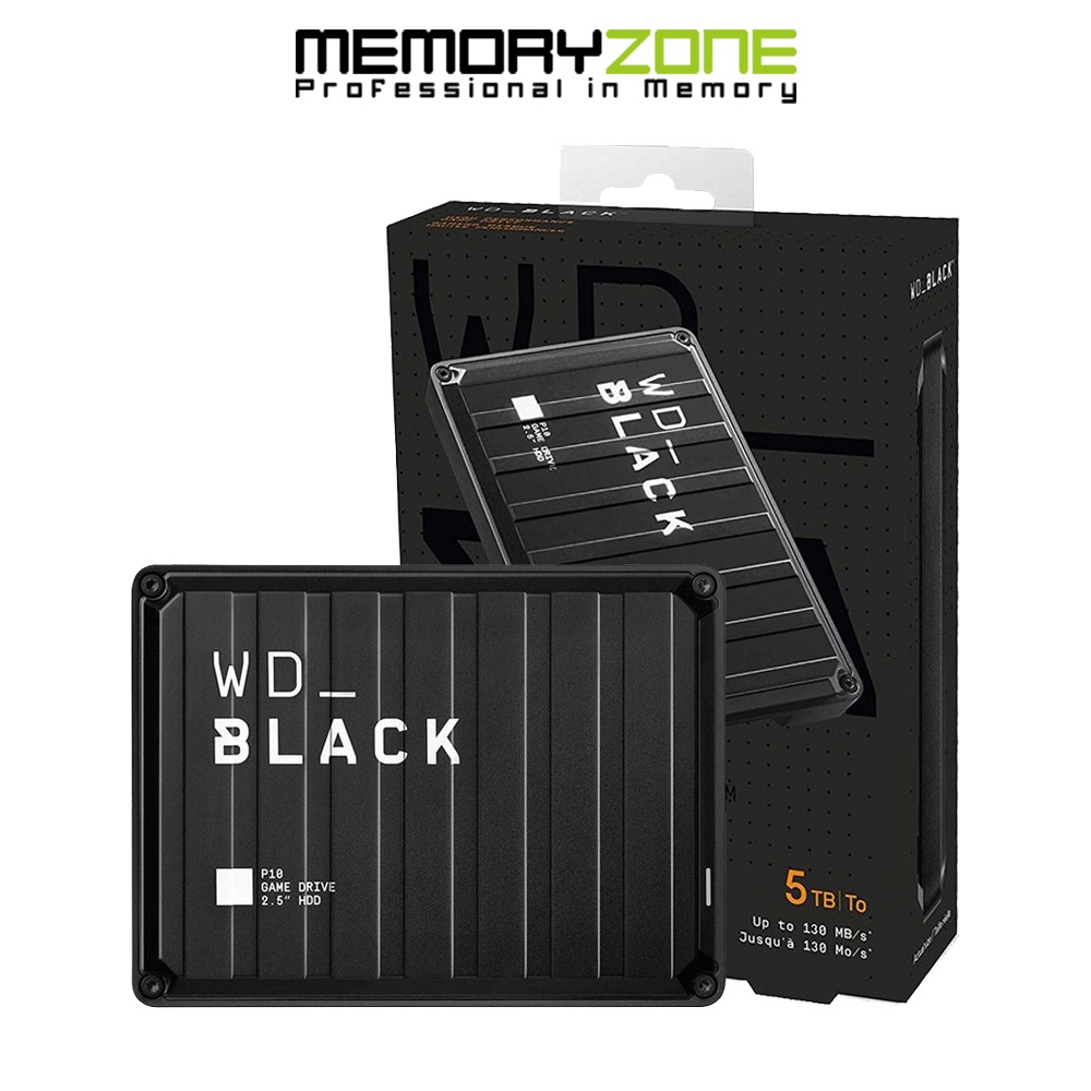 Ổ cứng di động Western Black P10 Game Drive 5TB WDBA3A0050BBK-WESN - Bảo hành 3 năm tại WD Việt Nam