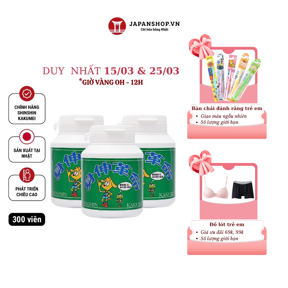 Combo Liệu Trình 3 Lọ Tảo Tăng Chiều Cao Cho Bé từ 4 - 19 Tuổi Shinshin