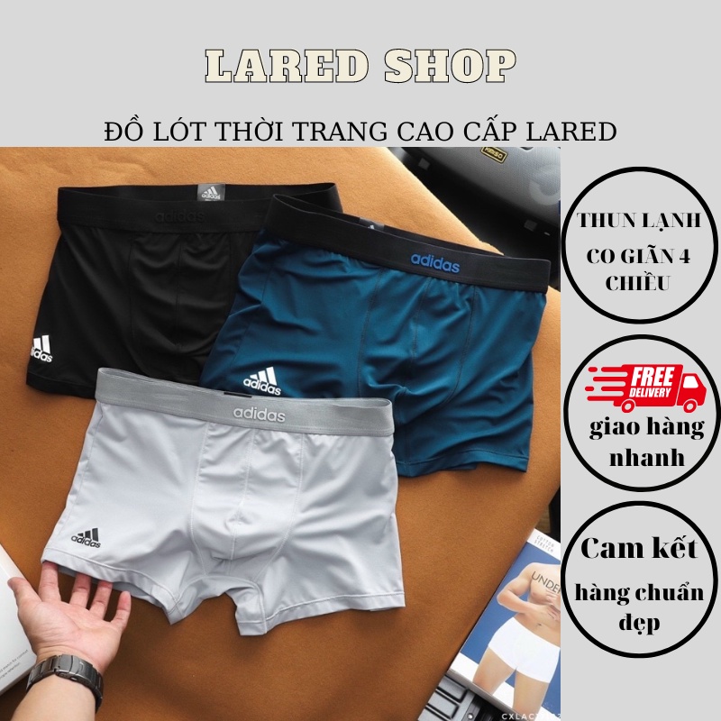 Hộp 3 quần lót nam thời trang cao cấp lared. Quần sịp boxer nam thun lạnh thoáng mát co giãn 4 chiều thấm hút mồ hôi