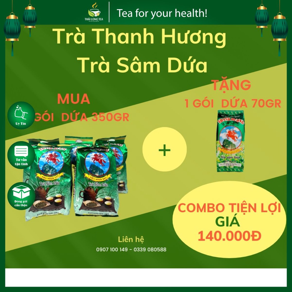 Trà Thanh Hương - Mua 05 trà sâm dứa 350gr tặng 01 gói sâm dứa 70gr