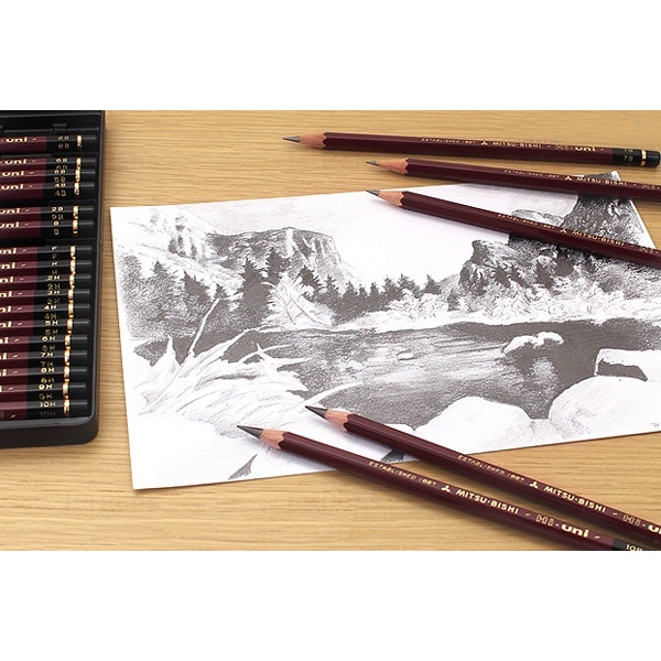 Bút chì gỗ chất lượng cao dùng trong công nghiệp và nghệ sĩ UNI HI-UNI Pencil