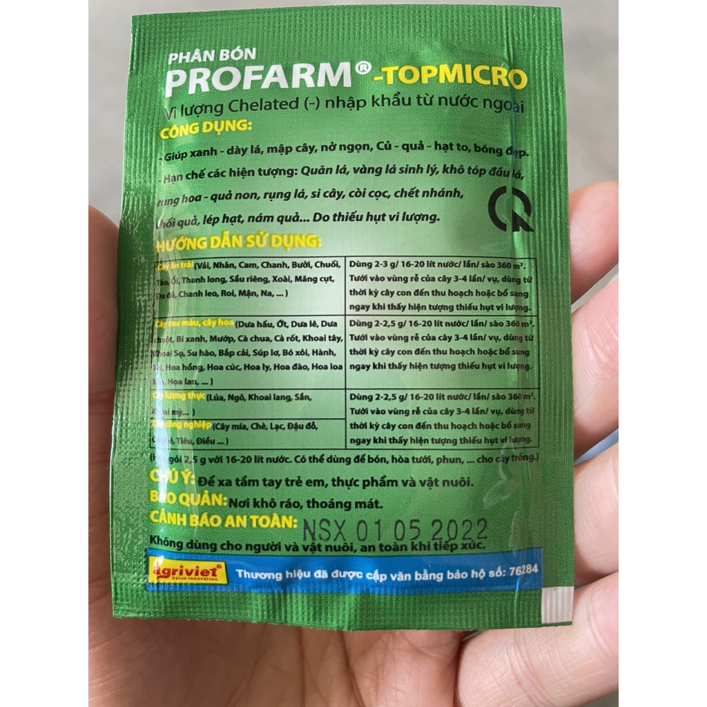 Siêu Vi Lượng Chelate Profarm TopMicro - ngăn vàng lá quăn lá, rụng hoa quả non...