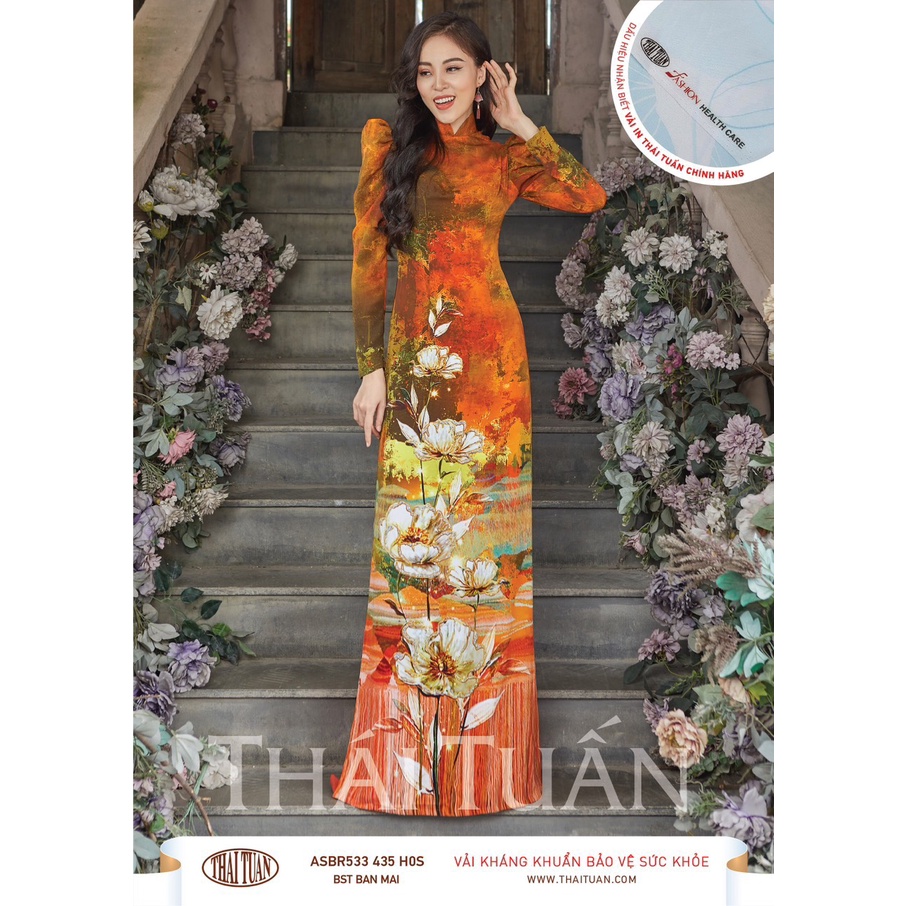 Vái áo dài thái tuấn thiết kế