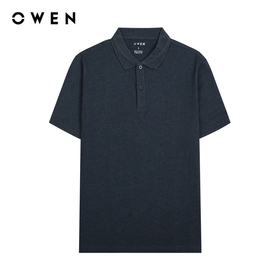 OWEN - Áo polo ngắn tay Bodyfit Xám Đen - APV231388