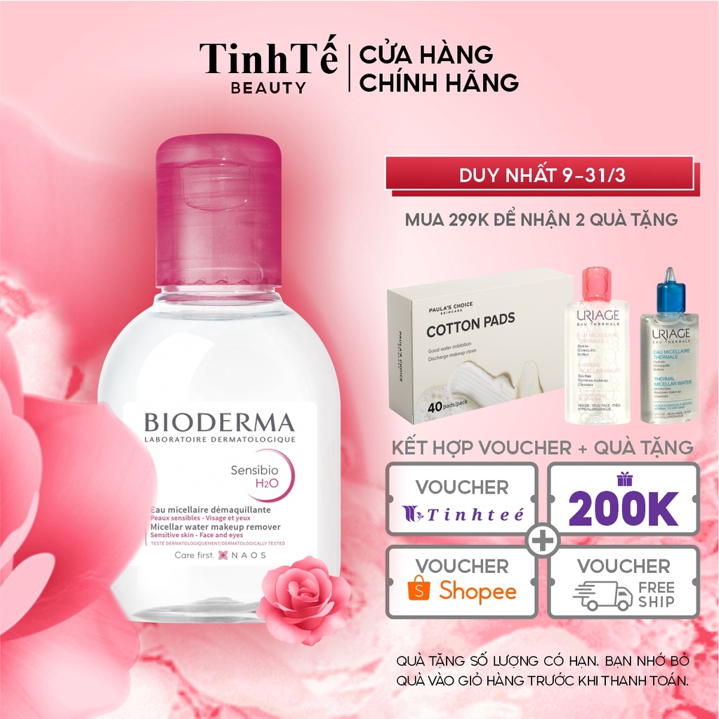 Dung dịch làm sạch và tẩy trang Micellar Bioderma Sensibio H2O 100ml