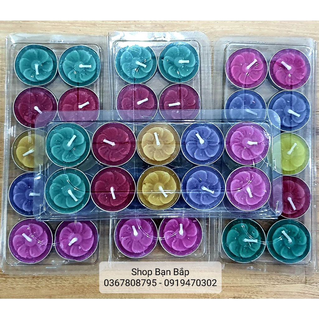 Nến bơ thơm | Nến bơ sạch hoa hồng (1 vỉ 10 viên)