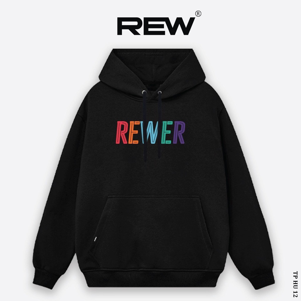 Áo hoodie form rộng 100% Cotton REW mẫu REWER HD12
