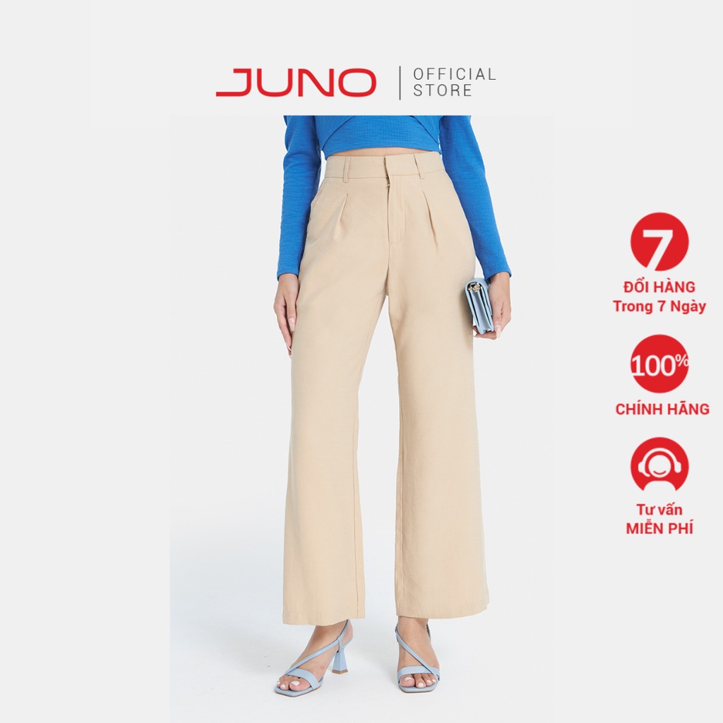 Quần Dài Nữ Thời Trang JUNO Dáng Suông Bản Lưng Lớn JNQDA014