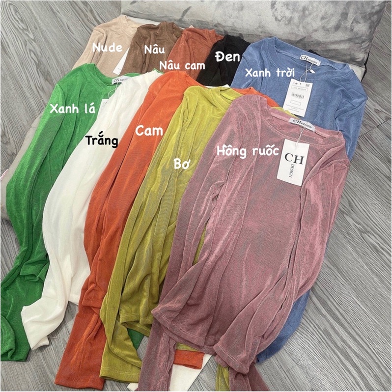 Áo nhung nhũ tay dài