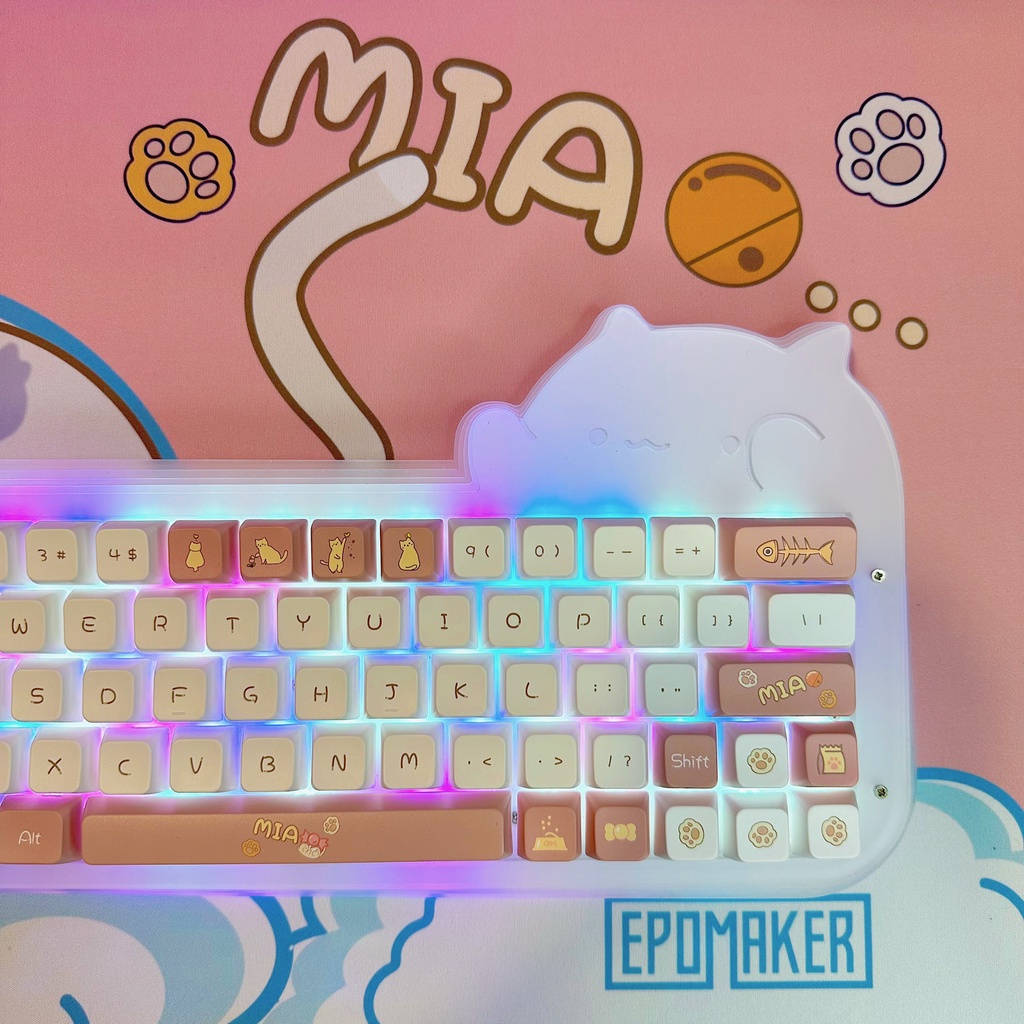 Keycap & Lót chuột Mèo MIA dễ thương Epomaker cho bàn phím cơ