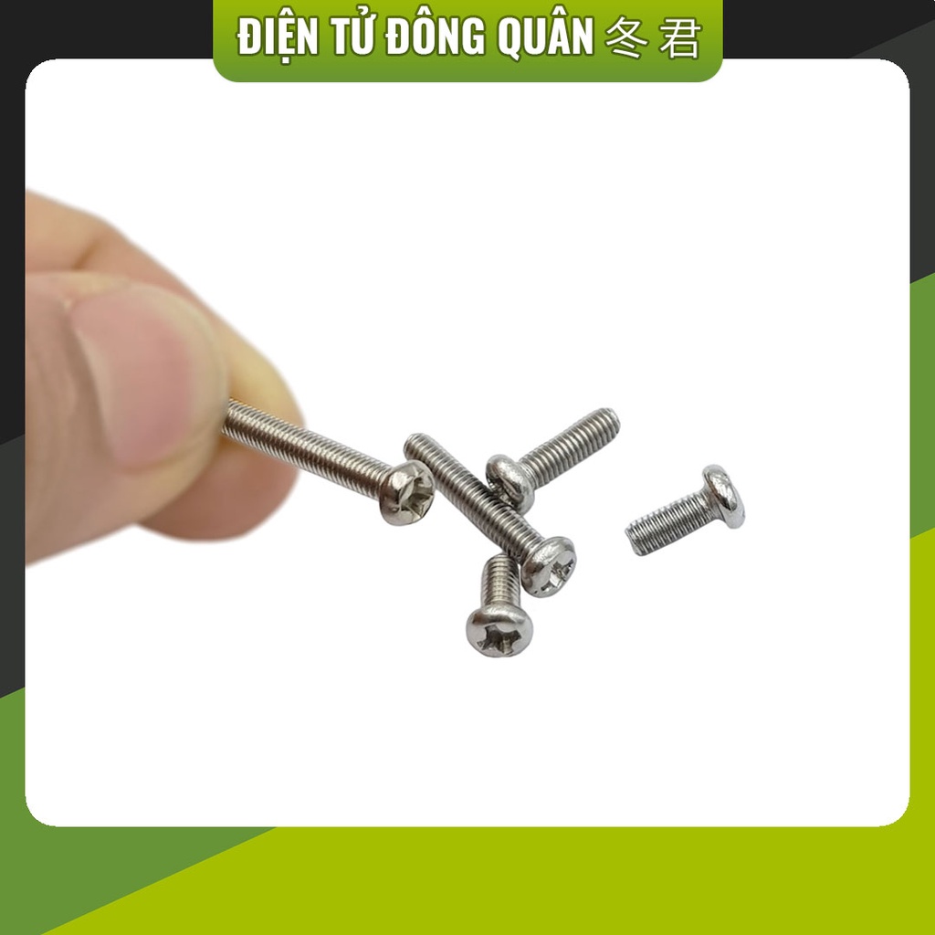 [NSHOP] Ốc vít đầu tròn mạ Ni-Ken (50 con) M3 nhiều kích thước