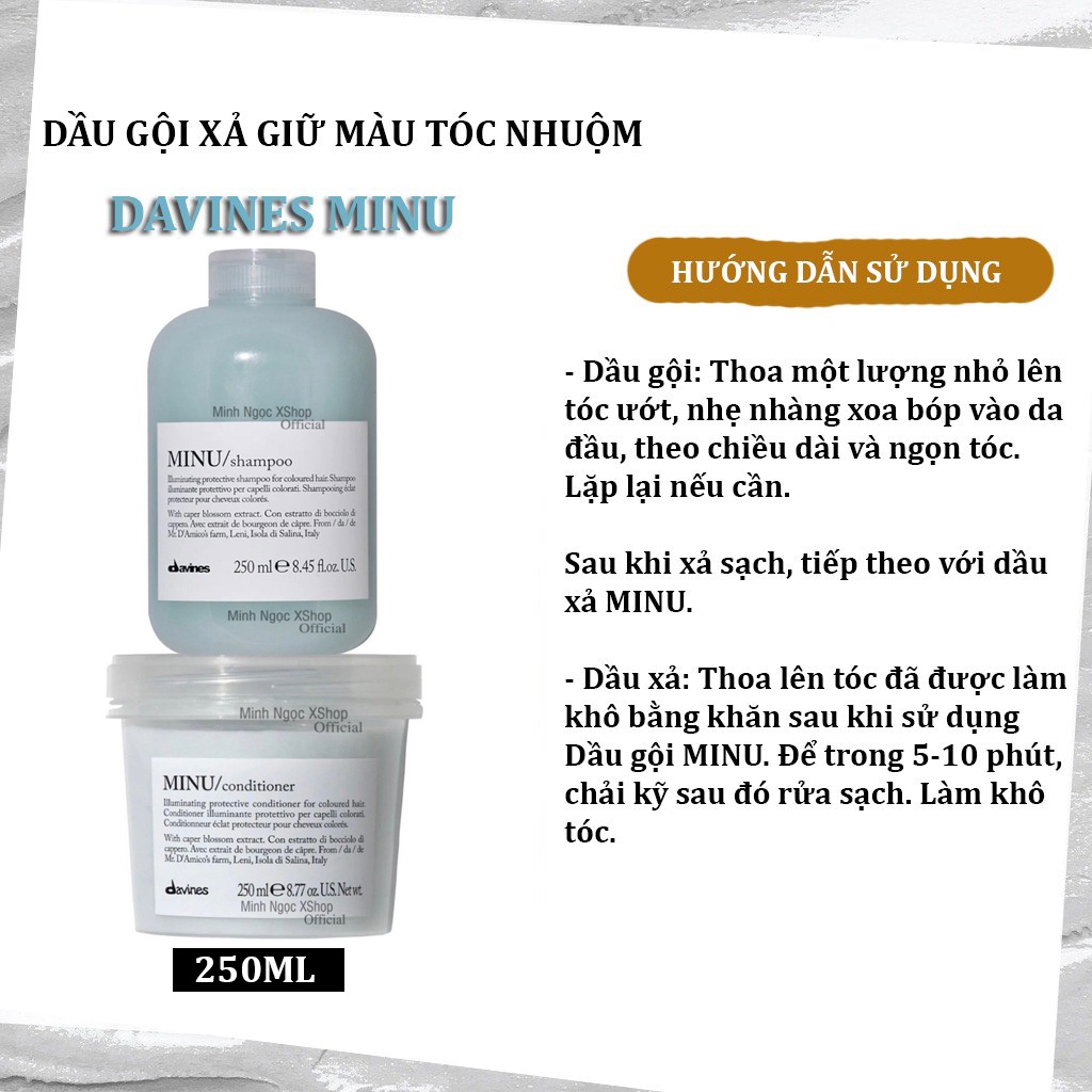 Dầu xả giữ màu cho tóc nhuộm Davines Minu 250ML chính hãng