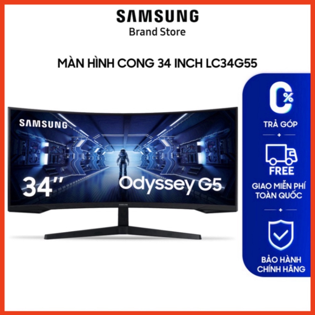 Màn hình cong Samsung Odyssey G5 34 inch LC34G55 LC34G55TWWEXXV | BH 24 tháng ( sale ) Miễn phí giao hàng . Giao miễn ph