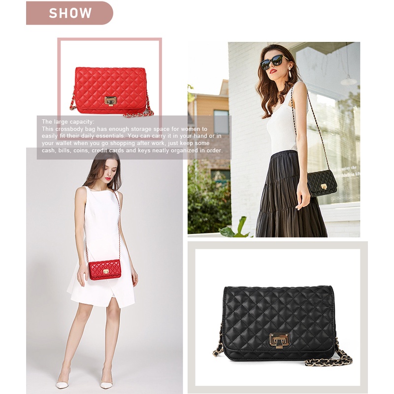 Túi đeo vai AFKOMST bằng da PU mềm sành điệu thời trang cho nữ