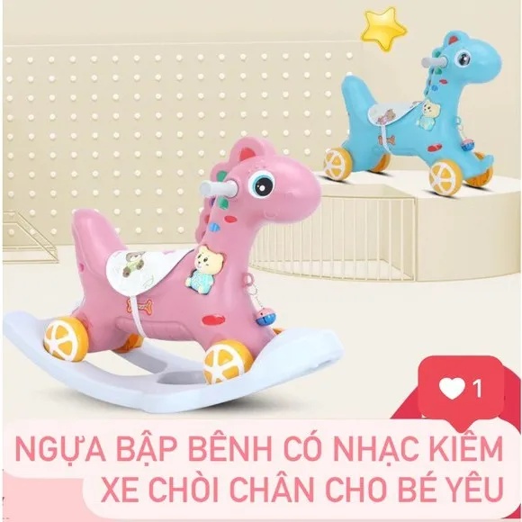 NGỰA BẬP BÊNH / XE CHÒI CHÂN 2 IN 1 CHO BÉ VUI CHƠI