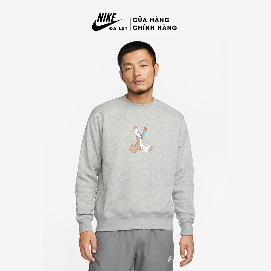 Áo thun tay dài thời trang nam Nike chính hãng DZ4695-063 Áo nỉ mỏng cổ tròn, họa tiết dễ thương