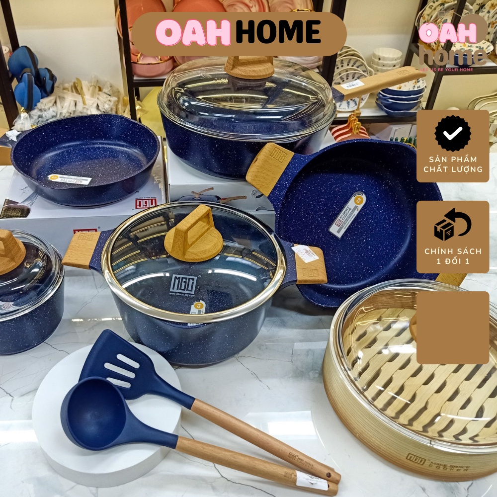 Bộ nồi chảo màu xanh lam MGC lạ mắt, độc đáo