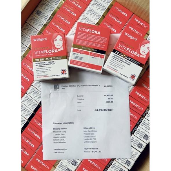 Men vi sinh phụ khoa  20 tỷ CFU lợi khuẩn cho phụ nữ Wellgard Vitaflora, Anh Quốc - nguyenphuongchau