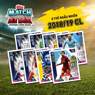 Gói 8 Thẻ Cầu Thủ In Match Attax 2018-19 Cúp Châu Âu Ngẫu Nhiên