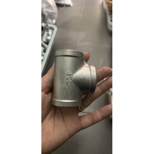 Tê 3 ren trong inox