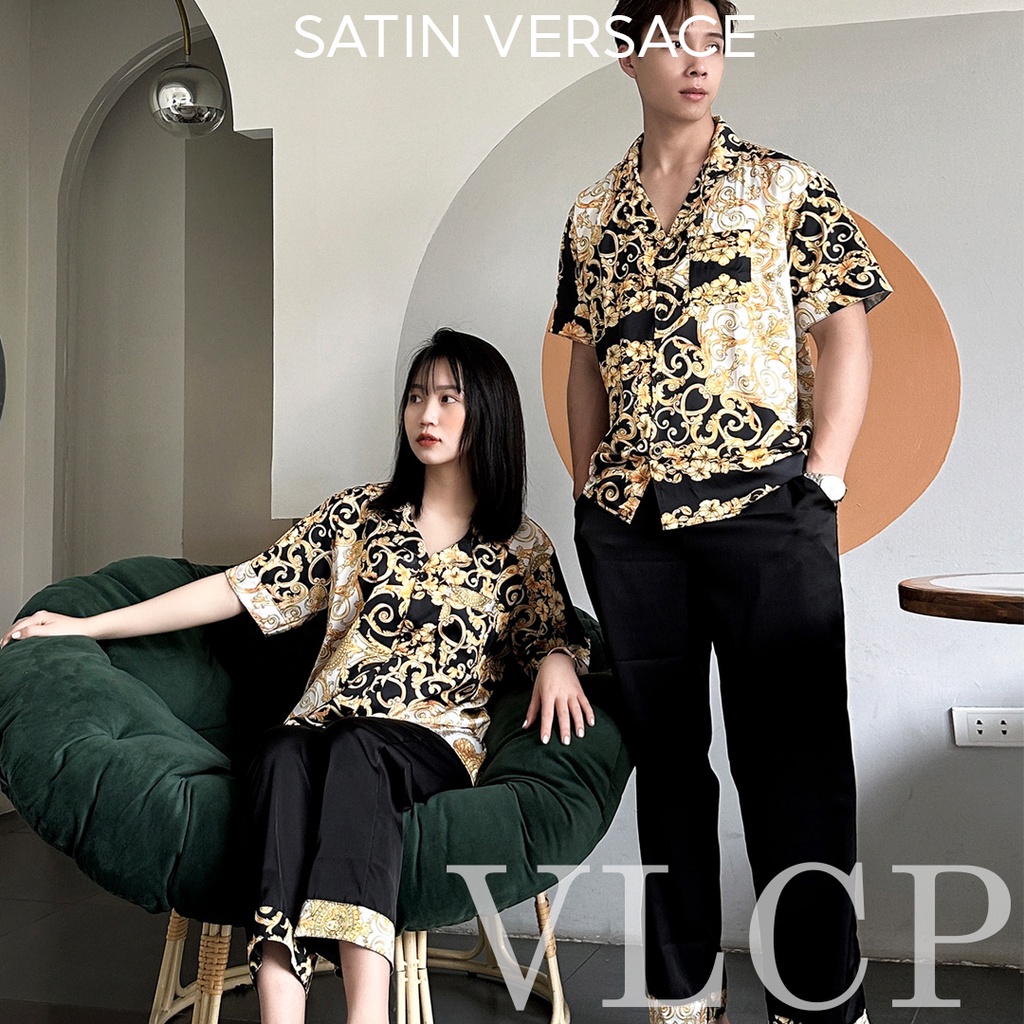 Đồ đôi nam nữ pijama đôi nam nữ lụa satin cao cấp cặp đôi mặc đẹp sang chảnh VC31 - VLCP