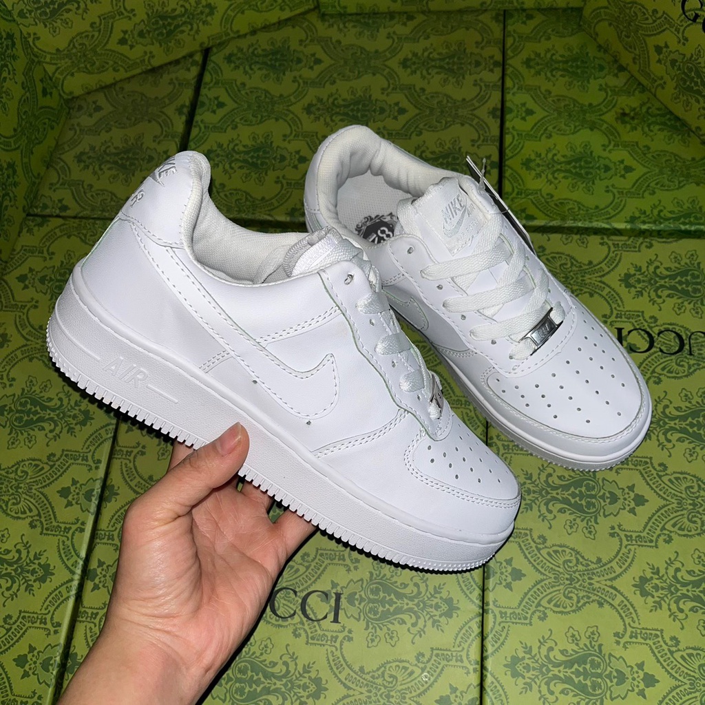 Giày_Nike Air Force 1 Low 07 All White Dế Phối Đồ , Giày AF1 Trắng Nam Nữ Đế Air Bản Chuẩn Đủ Size 36-43