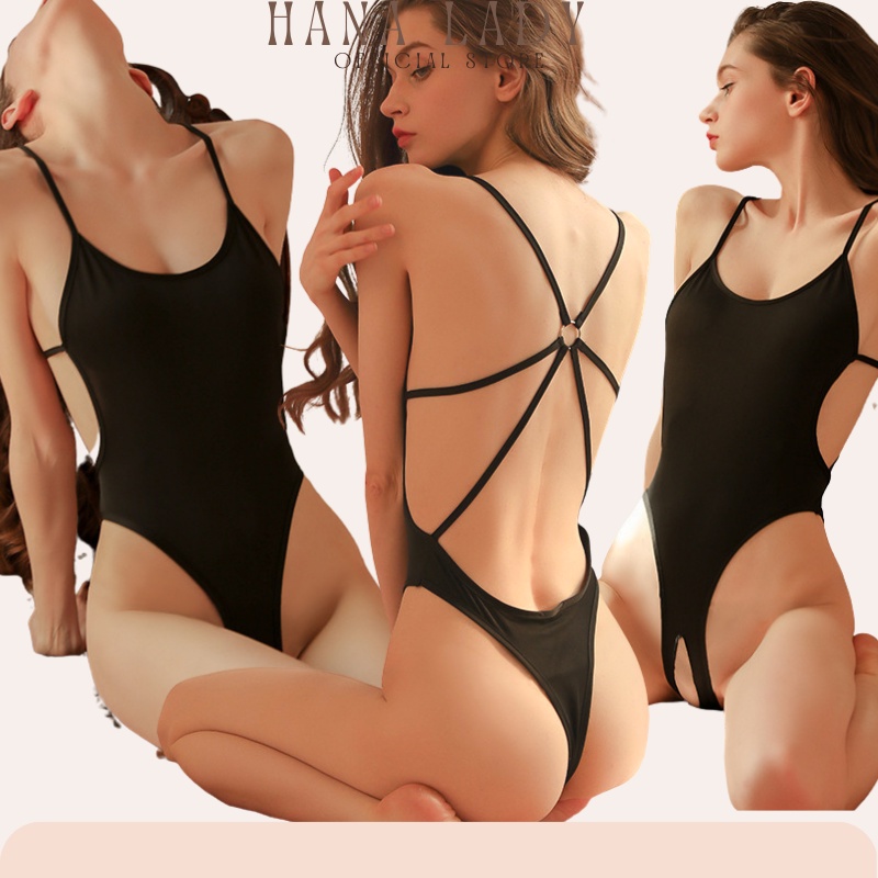 Đồ ngủ nữ Bodysuit hở lưng sexy chất thun lạnh Hanaladystore V526