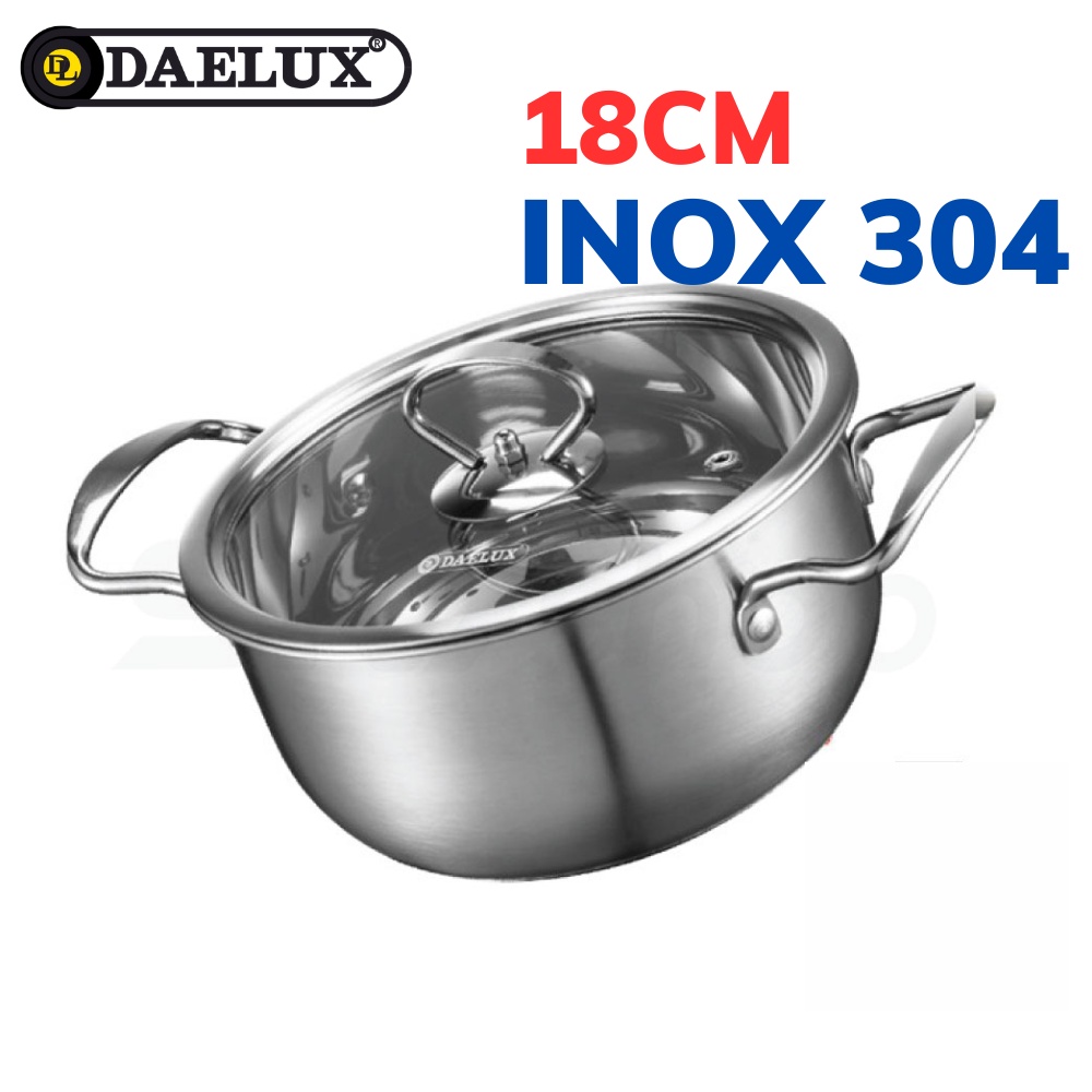 Nồi Inox 304 18cm đáy từ 5 lớp cao cấp Daelux DXSP-18 không kén bếp