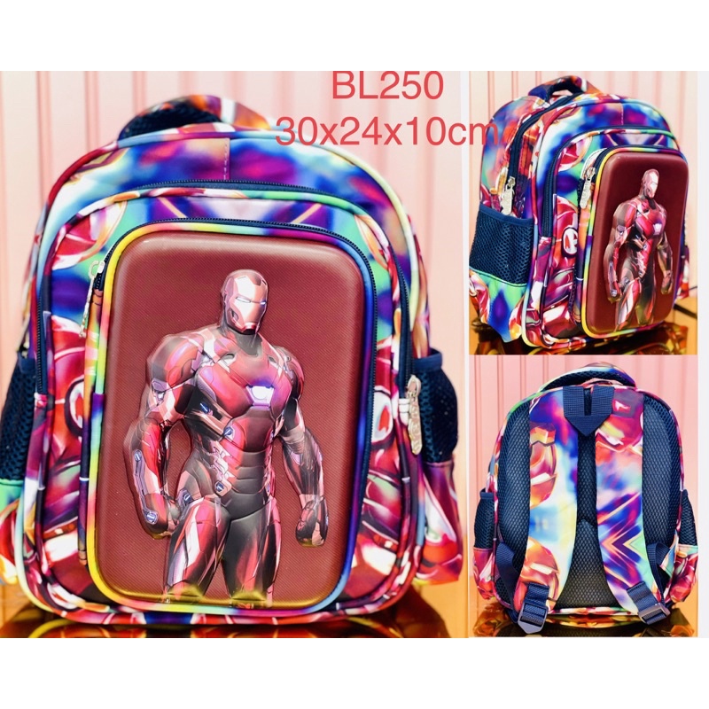 balo in nổi 3D cao cấp Ironman mẫu giáo nhỡ