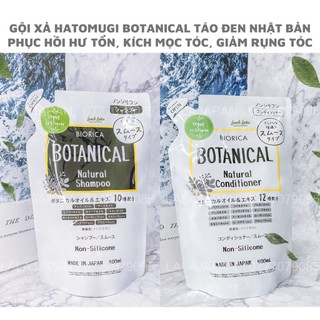 Cặp gội xả Hatomugi Botanical Táo Đen Nhật Bản giảm rụng kích mọc tóc phục hồi hư tổn 400ml