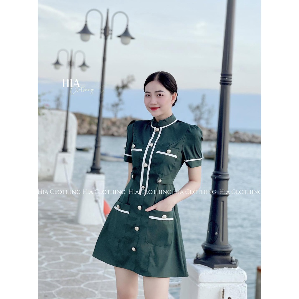 Váy Cổ Tròn Nhiều Viền HIA Clothing V817