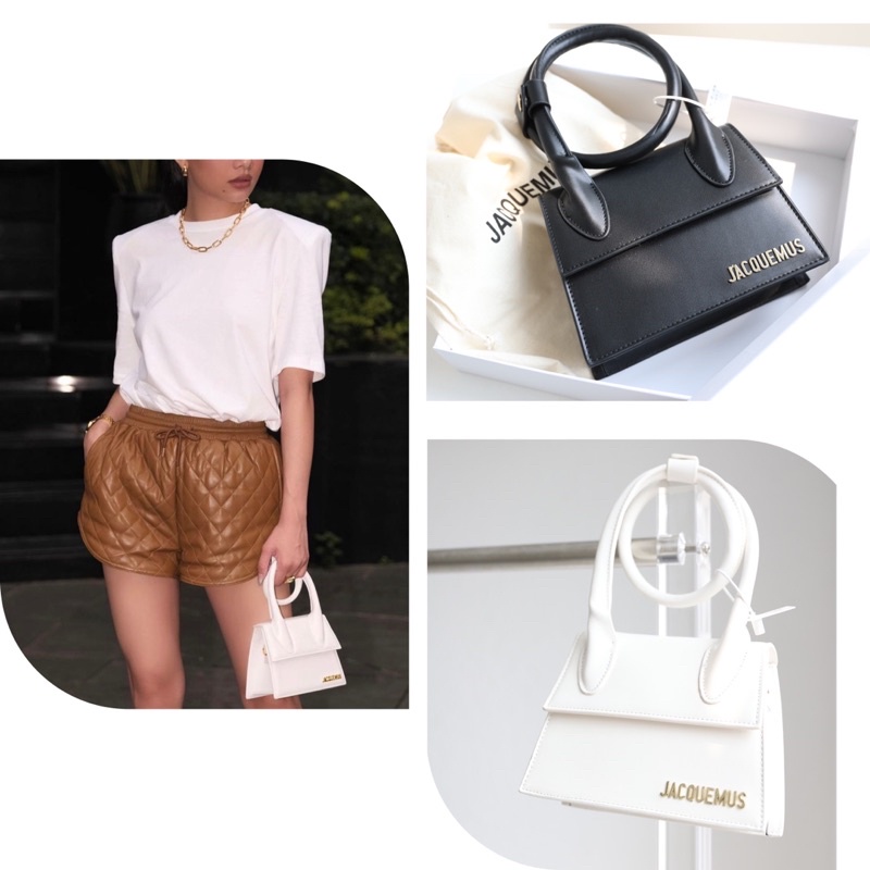 Túi Xách Jacquemus Quai Xoắn Trắng Đen Size 19  -  By Anh Dinh Phuong