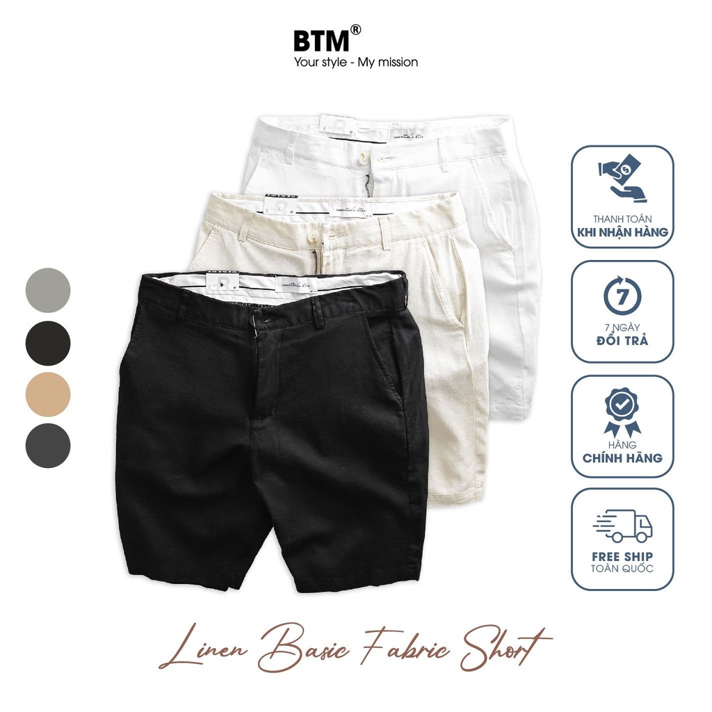 QUẦN SHORT LINEN BASIC FABRIC FORM SLIMFIT-37.478- BTM Studios