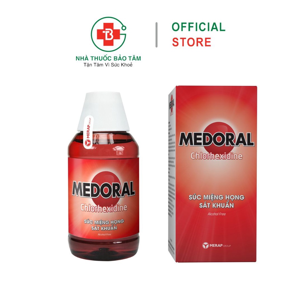 Nước Súc miệng họng sát khuẩn MEDORAL hỗ trợ phòng ngừa nhiễm khuẩn miệng họng 125 ml