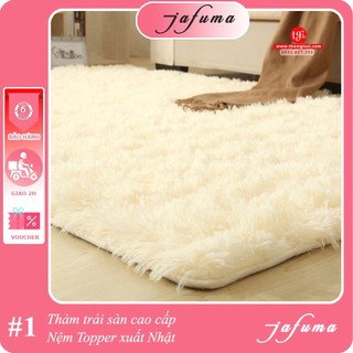 Thảm Lông Trải Sàn Phòng Ngủ Lông Xù Trắng Sữa 160x200