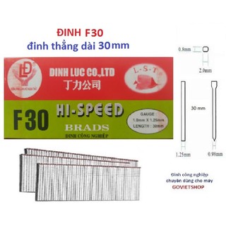Đinh F30 bấm gỗ ván hộp có 5000 cây kim Ghim thẳng dài 30mm